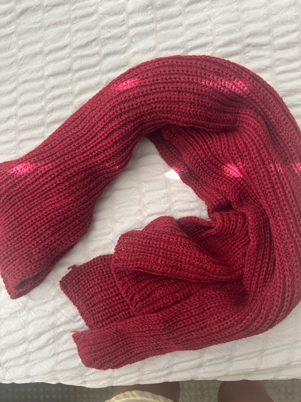 Burgundy Knit Scarf